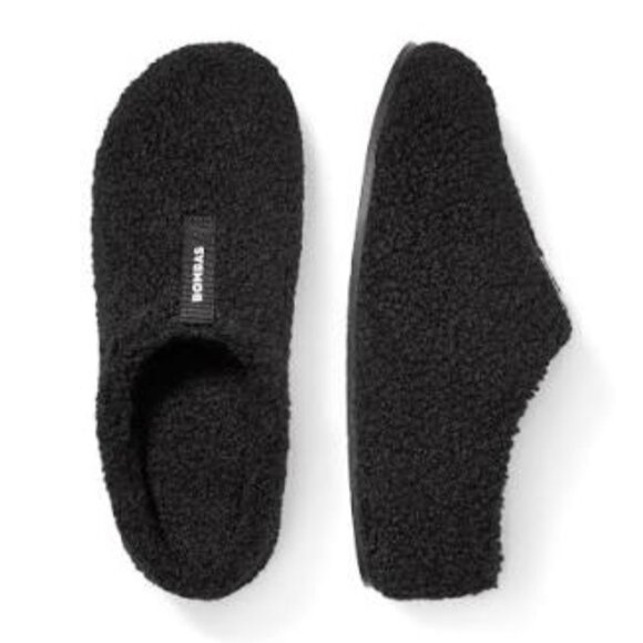 NEW Bombas Men's Cozy Sherpa Warm Winter Supportive Sunday Slipper Black 11 - Picture 1 of 7